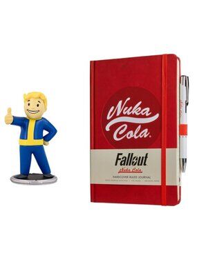 Fallout Vault Boy 3" Collectible Figurine with Nuka Cola Journal and Pen Set
